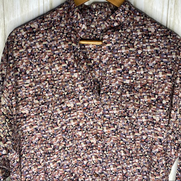 Vintage Confetti print Button front day dress - Picture 4 of 16